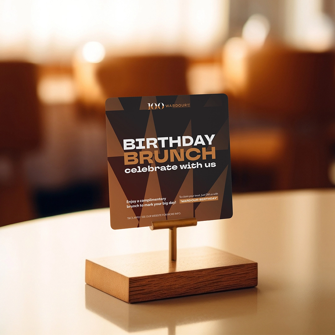 Birthday Brunch table piece for 100 Wardour Street