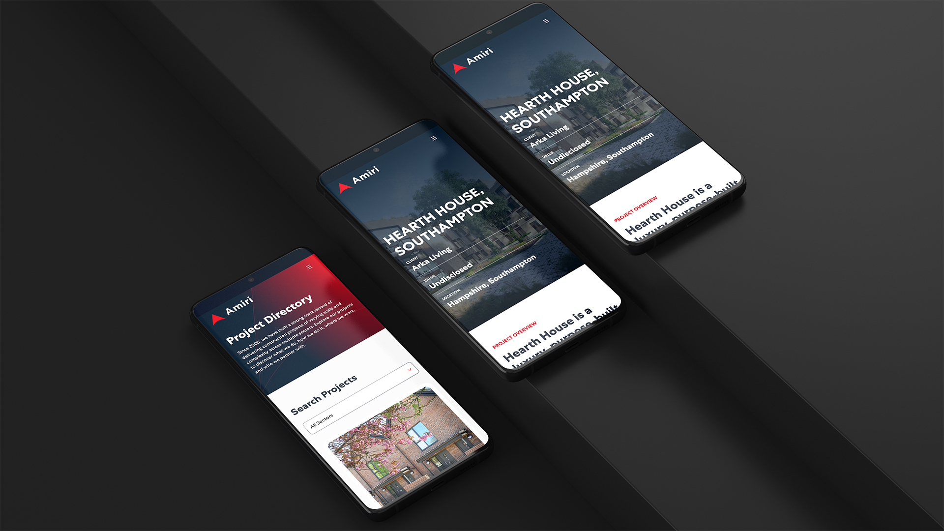 Mobile phones with the Amiri website