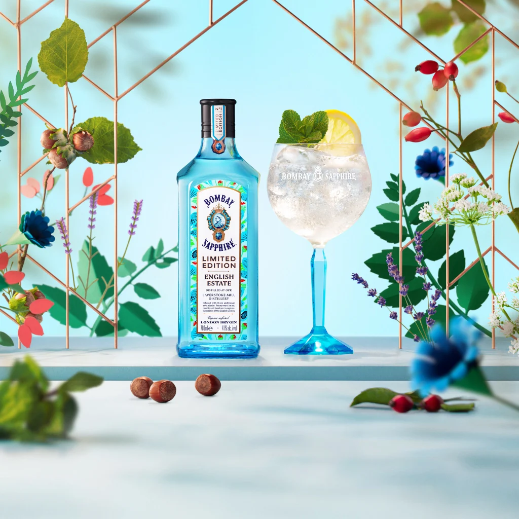 Bombay Sapphire Limited Edition gin and glass