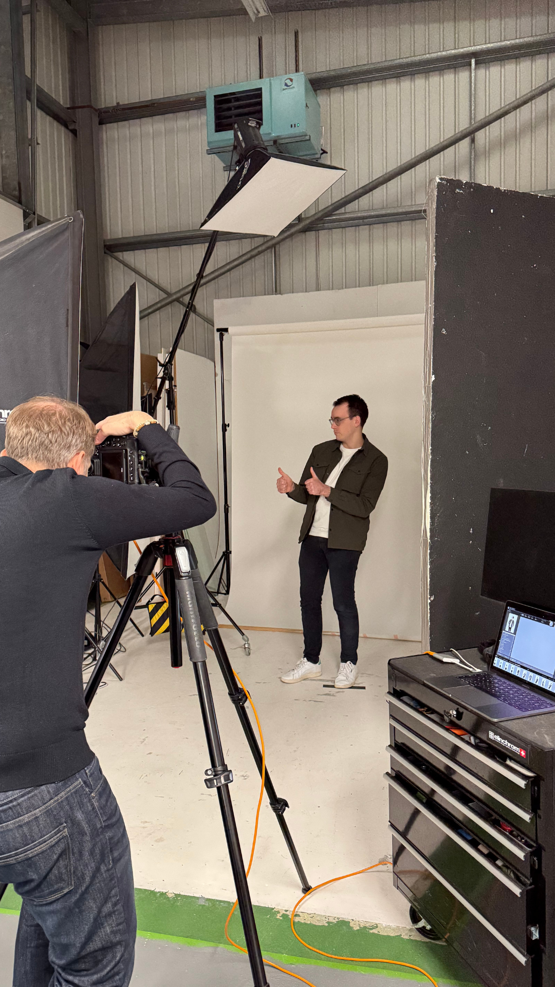 Jack posing for headshots