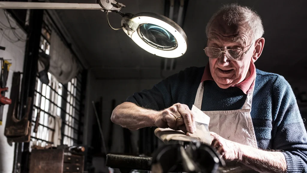 Man working on craft at Englefield Estate
