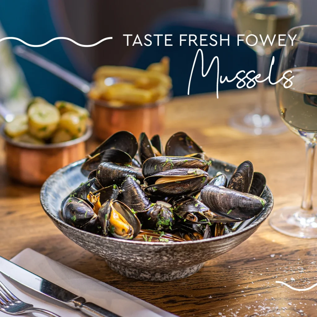 Harbour Hotels social media post showing a bowl of mussels