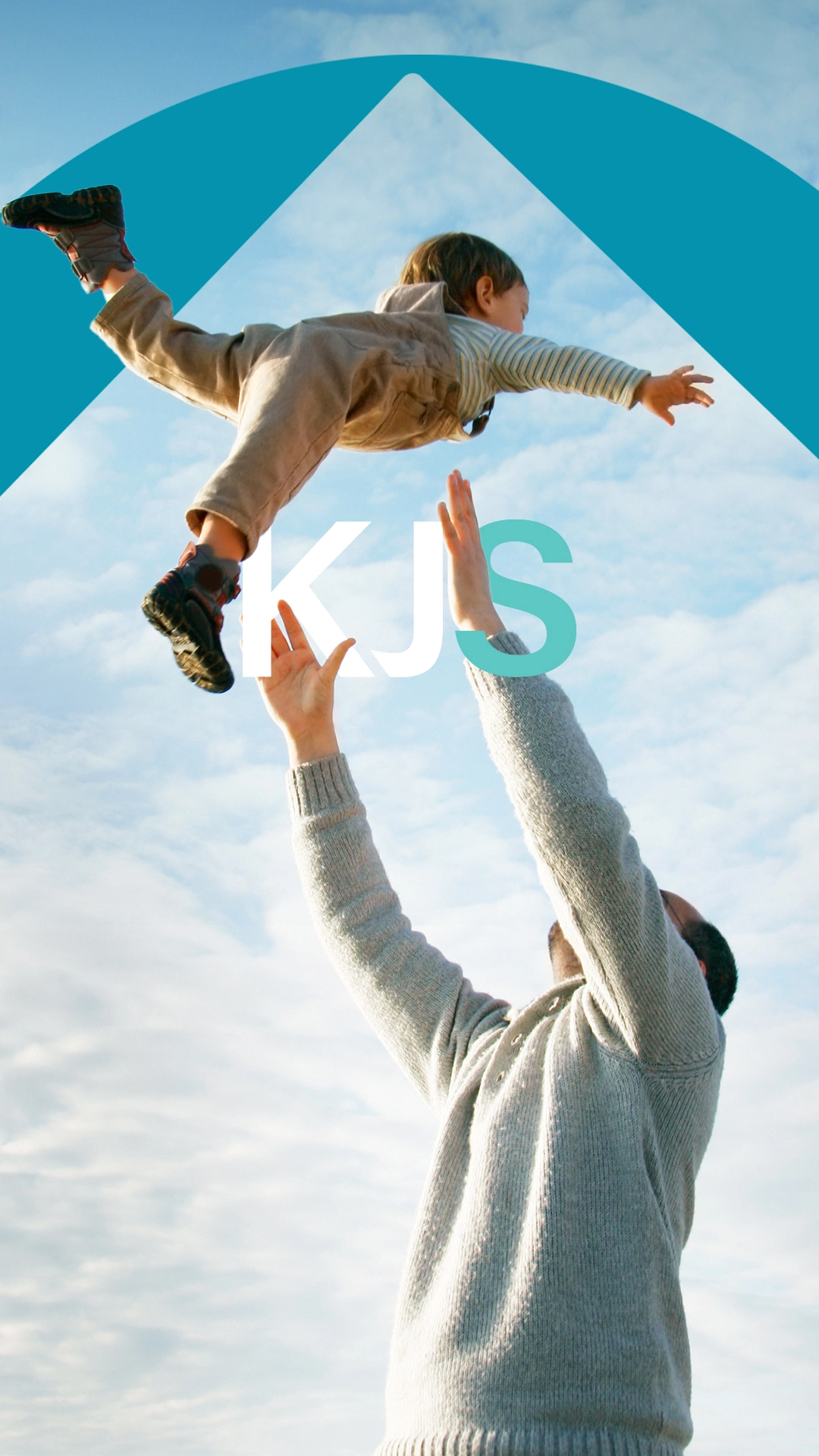 KJS poster showing father throwing son in the air