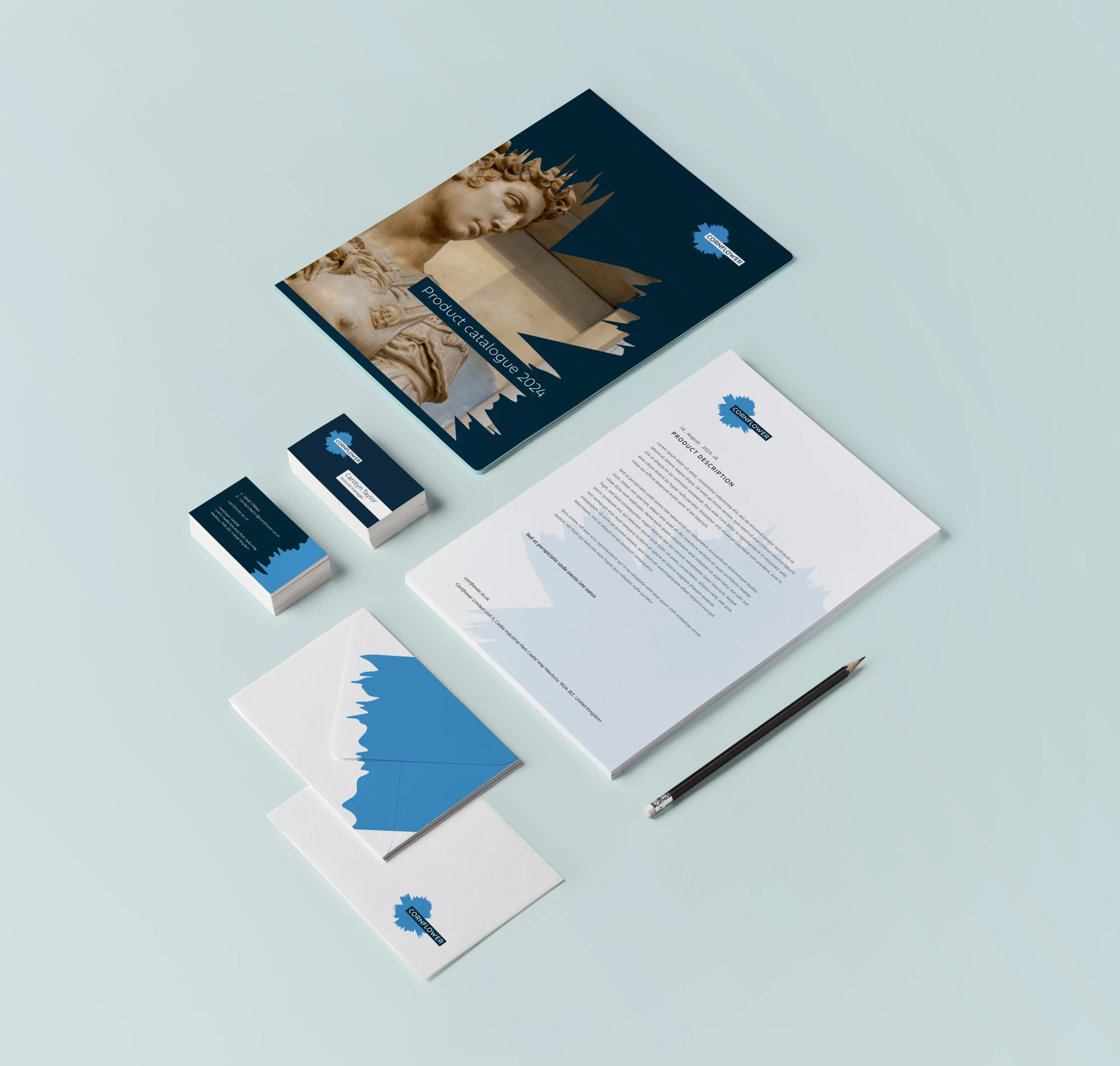 Cornflower product catalogue and branded stationary